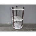 Antique 3-Tier Side Table in Carrara Marble and Wood