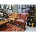Leather Upholstered Wingback Chairs