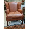 Cigar Genuine Leather Wingback Chair