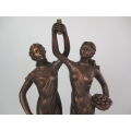 Vintage Art Nouveau Bronze Collector`s Nymph Goddess Statue Sculpture