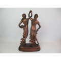 Vintage Art Nouveau Bronze Collector`s Nymph Goddess Statue Sculpture
