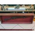WW1 Antique Rifle in a Large Wooden Display Cabinet