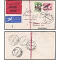 Express Airmail Letter with DCCs `UMGENI` `DURBAN` `JOHANNESBURG` & `NORTHLAND`