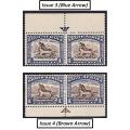 1939 1/- Union CC.61 UMM/MM Arrow Blocks - Plate 3(Blue) & Plate 4 (Brown)