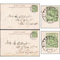 2 x 1906 ORC, TROMPSBURG Embossed Postcards - Nice Items!