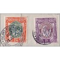 1922 Union KGV Revenues on Piece Including SCARCE `PENALTY` Overprints