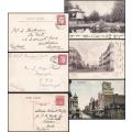 3 x 1905/09 Transvaal KEVII 1d on Post Cards