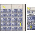 1940 Union 3d Block of 20 Unscreened UMM(**) UHB Var.2 -  DR Blade + Arrow into Stamp Margin