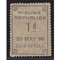 1886 New Republic 1d Group.IV - 26 May 86 Mint(*) CC.52   @ R1,550