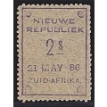 1886 New Republic 2/- CC.35 21 May 1886 Mint(*)  @  R1,600