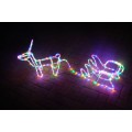1.25m Long Reindeer with Sleigh - Multicolor Led Lights