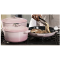 7pc Cast Iron Cookware Set - Pink