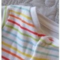 Rainbow striped babygrow for prem / tiny baby