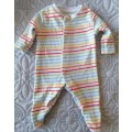 Rainbow striped babygrow for prem / tiny baby