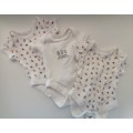 Set of 3 babygrows for premature / tiny baby