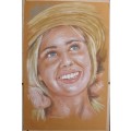 LADY SIMILING - PASTEL PAINTING BY DJ CRONJE