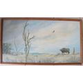 LANDSCAPE - FRAMED OIL PAINTING BY DIEUWIE HOLTHUYSEN