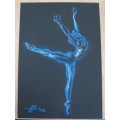BALLET BALANCE - OIL PASTEL ON BLACK PAPER BY C. WOLAMRONS