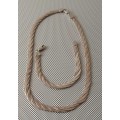 Sterling Silver Italian reversable Herringbone Necklace & Bracelet. With Valuation R5400. 37.5g.