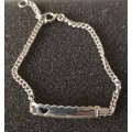 Sterling Silver engravable baby bracelet. 1.98g.