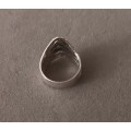 Sterling Silver Solid Ring. 6.56g. Size S 1/2.