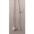 Sterling Silver Necklace with CZ Pendant. 1.95g. 45cm.