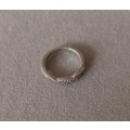 Sterling Silver Ring with CZ. 1.86g. Size I.