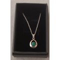 Sterling Silver Necklace with Turcios Pendant. 2.2g. 45cm
