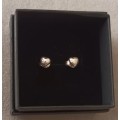 Sterling Silver Heart Shaped Earrings. 0.5g. 10x10mm.