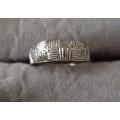 Solid Silver Stamped Ring. 2.4g. Size O 1/2.