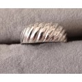 Sterling Silver Solid Ring. 3.2g. Size O 1/2.