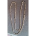 Extraordinary Sterling Silver Italy Necklace. 17.7g. 70cm. Width 5mm.