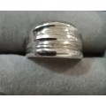 Solid Sterling Silver Ring. 7.1g. Size N.