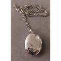 Sterling Silver Necklace with Huge Locket Pendant. 16.8g. 60cm. Locket 4x3cm.