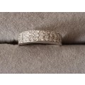 Sterling Silver Ring with CZ. 4g. Size P.