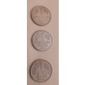 3x 1 Deutsche Mark 1990