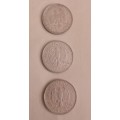 3x 1 Deutsche Mark 1990