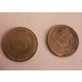 2x 5 Pfennig 1982 & 1987