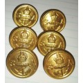 South African Navy - Lot of 6 Buttons made by Metal Art, Pretoria