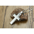 Prayer engraved stainless steel cross pendant