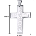 Prayer engraved stainless steel cross pendant
