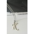 Stainless steel alphabet letter pendant and necklace