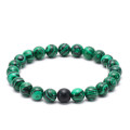 Malachite and black stone beads bracelet
