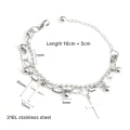 Stainless Steel Cross Charm Bracelet
