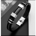 Stainless Steel, Silicone Strap Bracelet