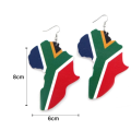 Africa Map & South African Flag Earrings