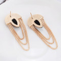 Rhinestone Gold Tassel Earrings