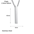 Rectangle Bar Pendant and Necklace