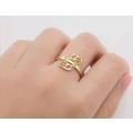 Stainless Steel Leaf Midiring Gold Plated