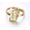 Stainless Steel Leaf Midiring Gold Plated